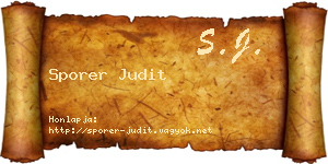 Sporer Judit névjegykártya